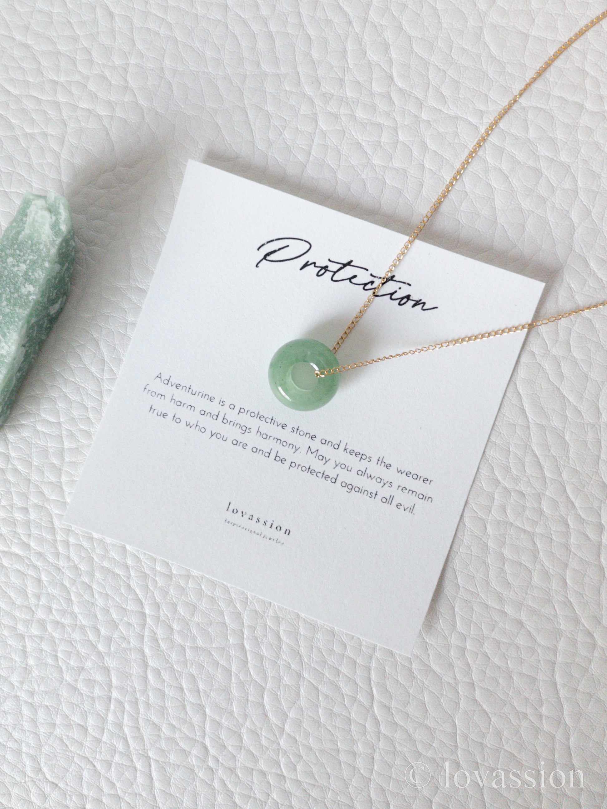 aventurine round donut necklace