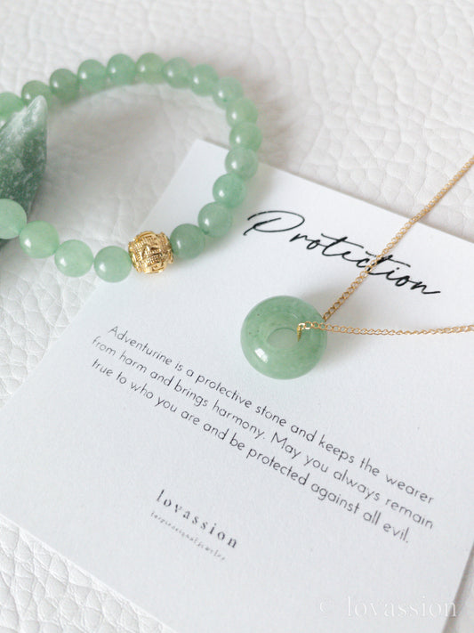 Aventurine necklace and bracelet set