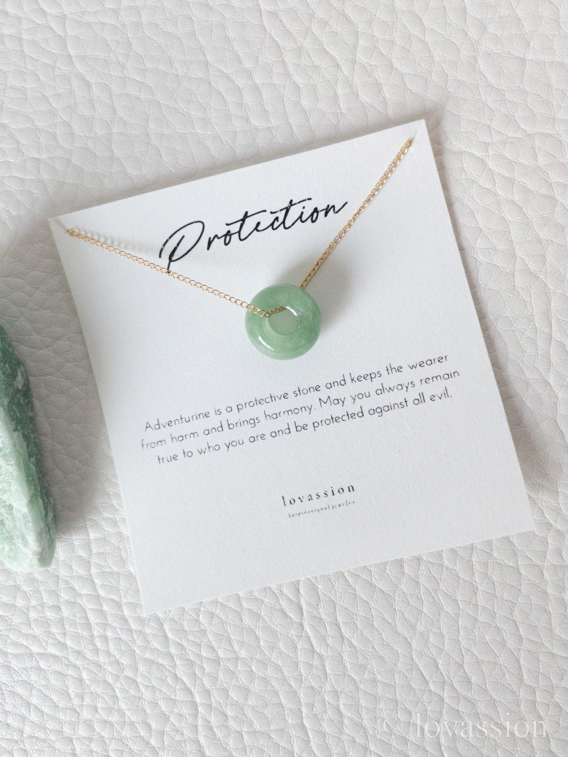 aventurine round donut necklace