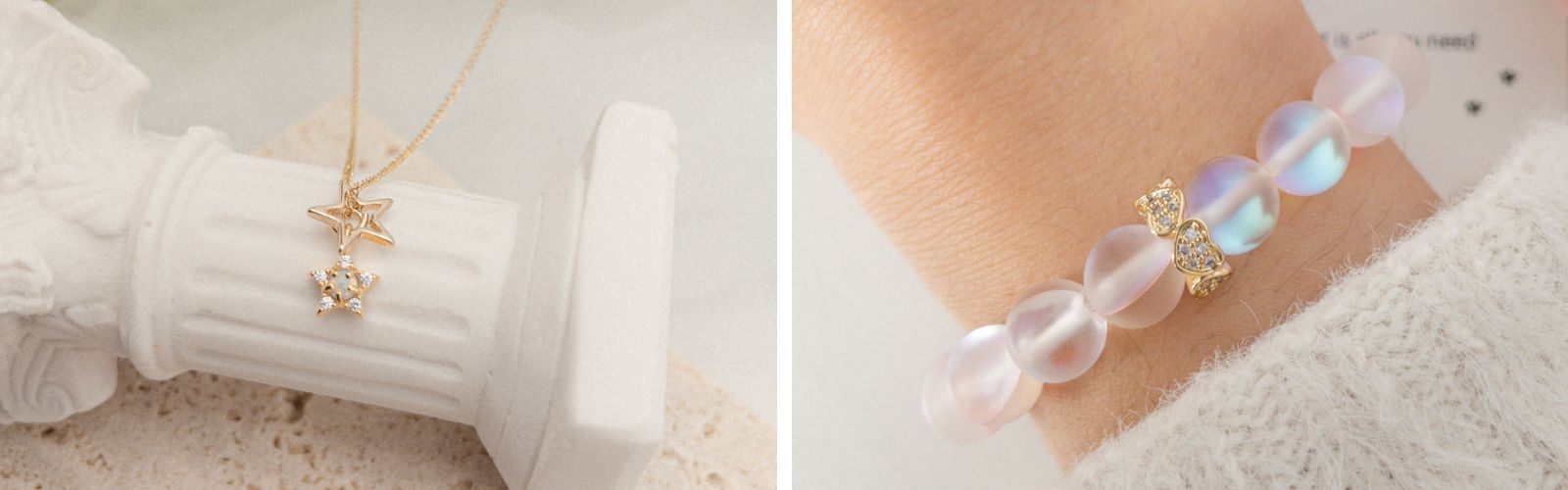 star opal necklace, mermaid glass bracelet, lovassion