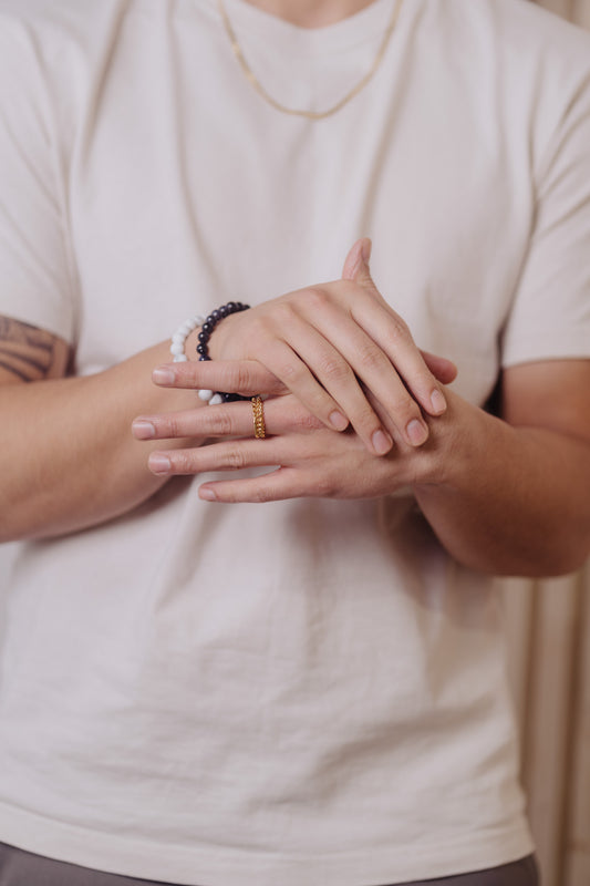 men wearing ring cuban link