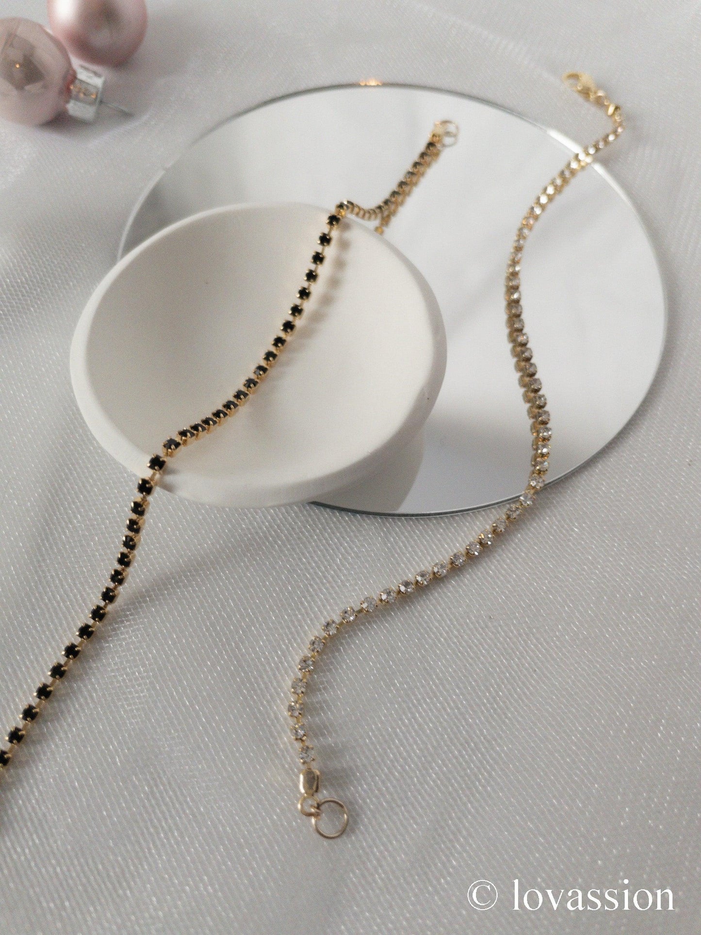 18K Tennis Bracelet | Diamond & CZ Black - Lovassion