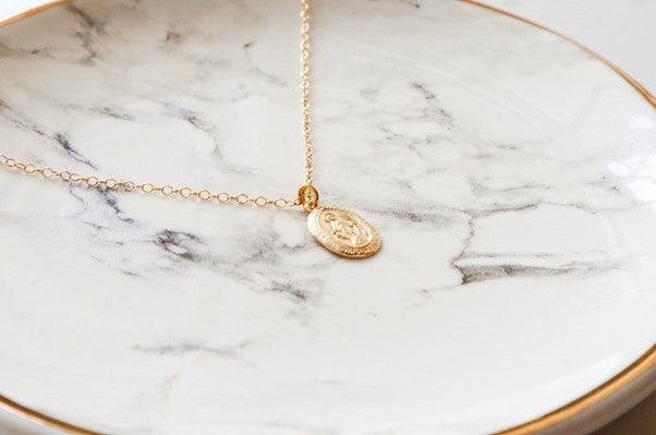 14K Tiny Virgin Mary Necklace - Lovassion