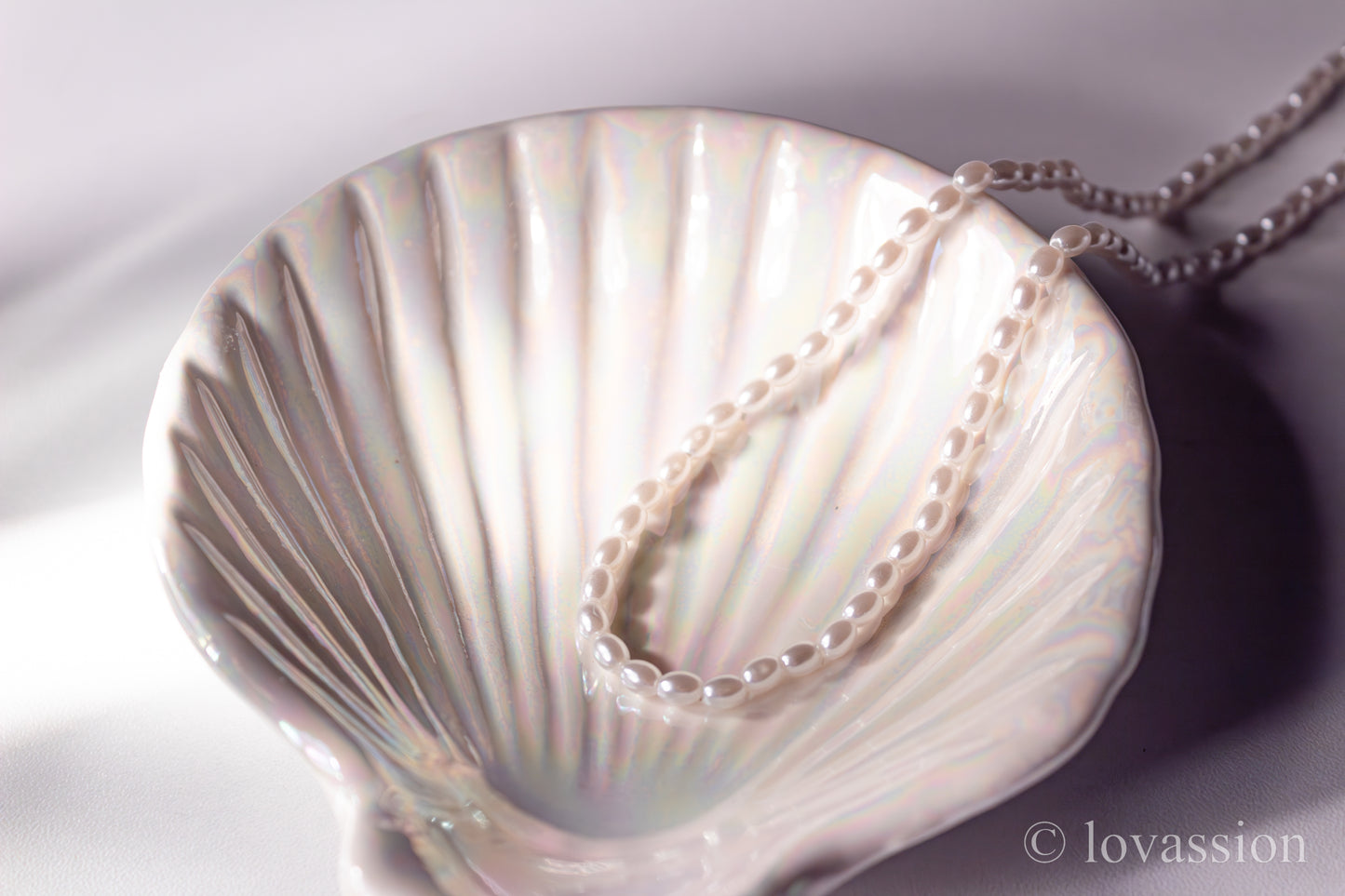 tiny rice pearl necklace