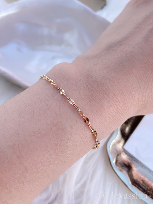 14K Sequin Chain Bracelet | Waterproof Jewelry