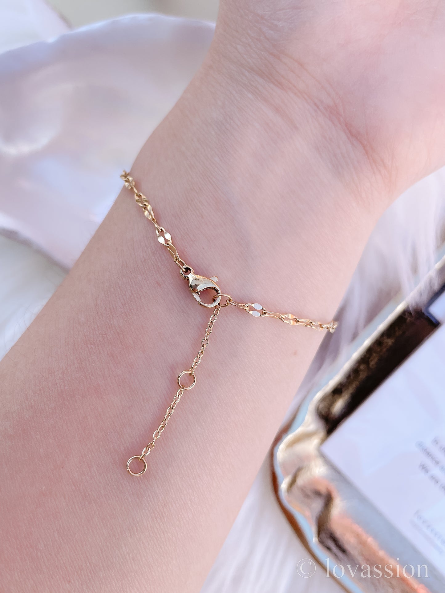 14K Sequin Chain Bracelet | Waterproof Jewelry