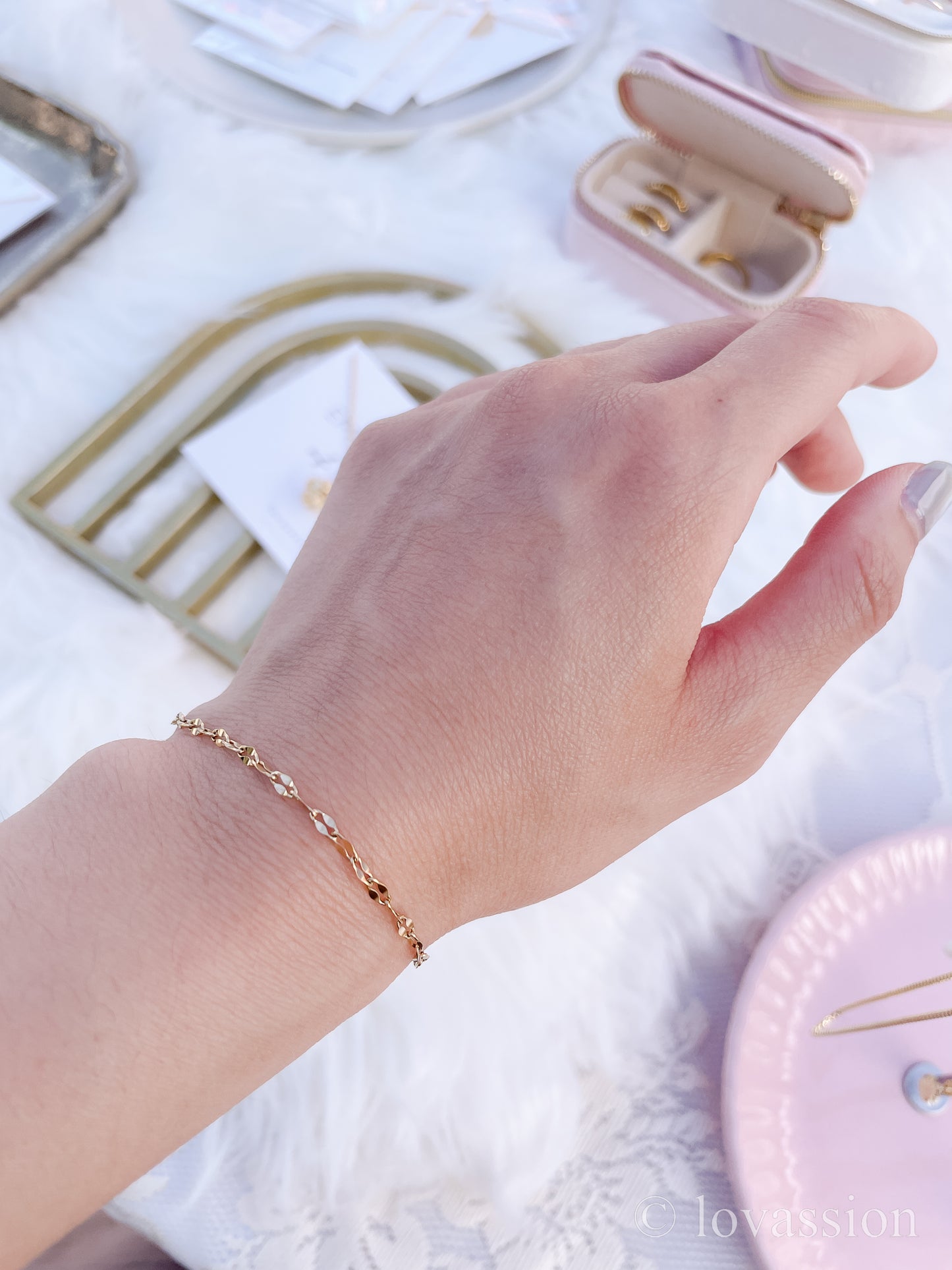 14K Sequin Chain Bracelet | Waterproof Jewelry