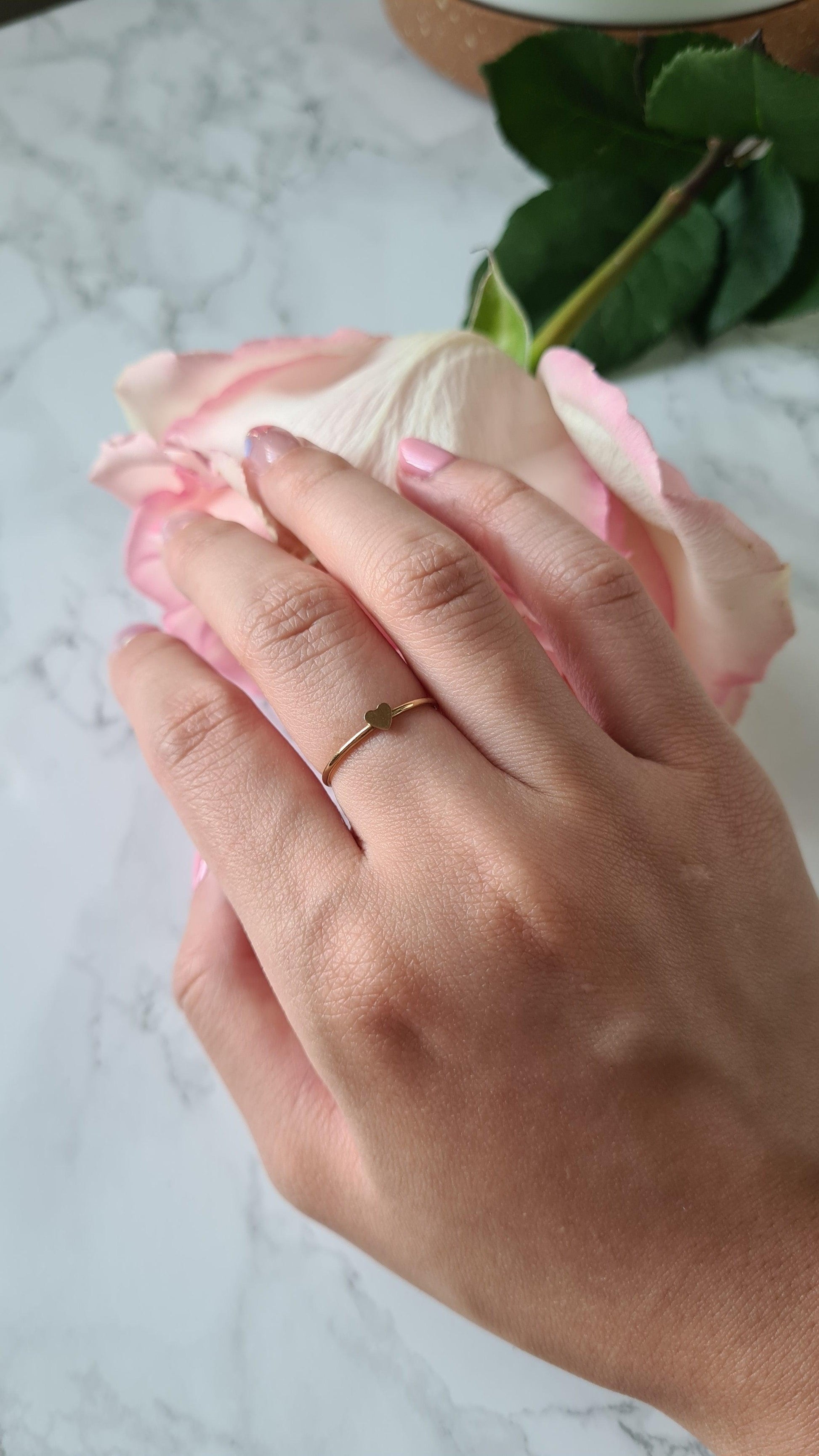 14K Heart Stacking Ring | Love - Lovassion