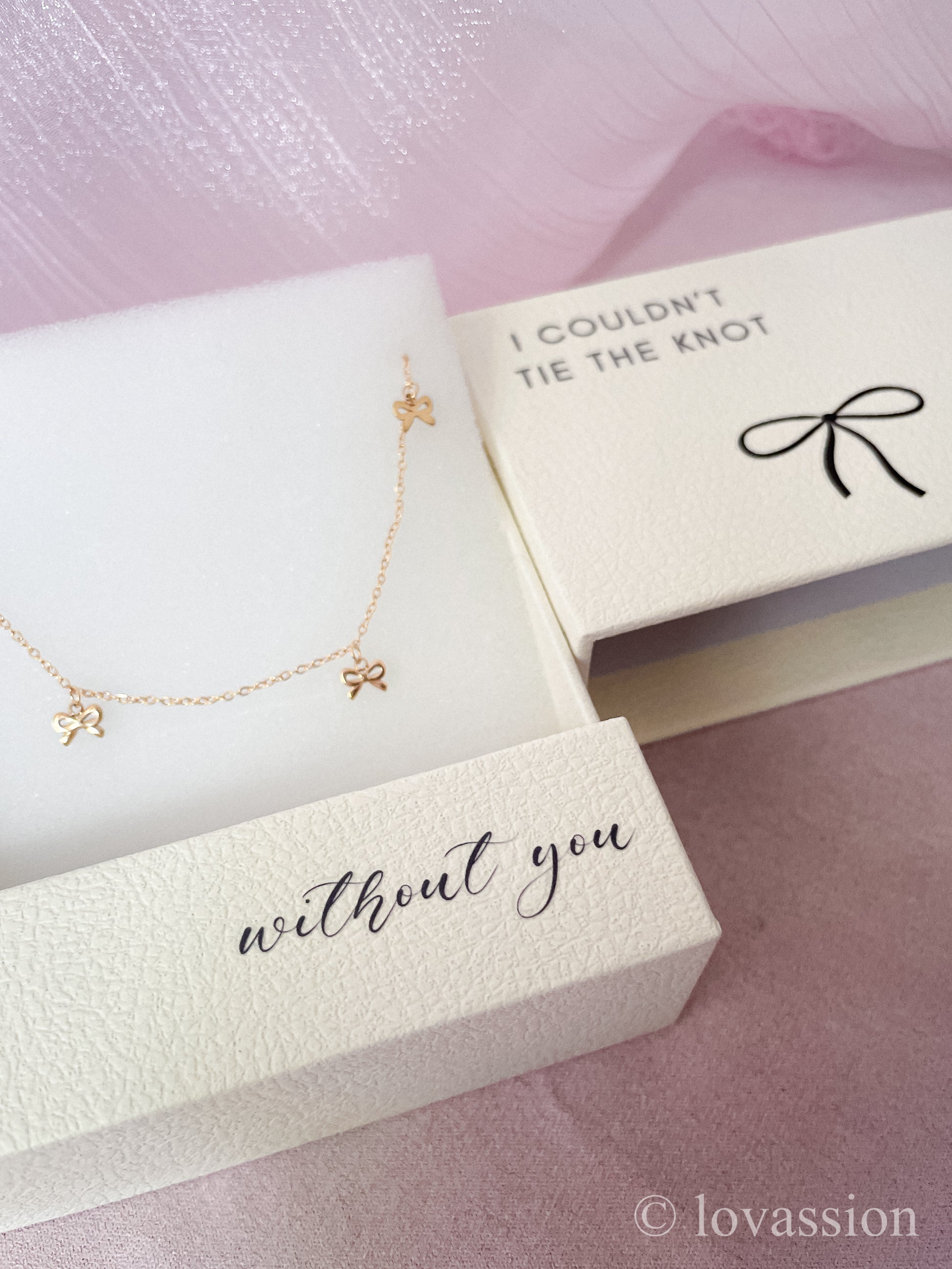 Bridesmaid Proposal Dangling Bow Necklace
