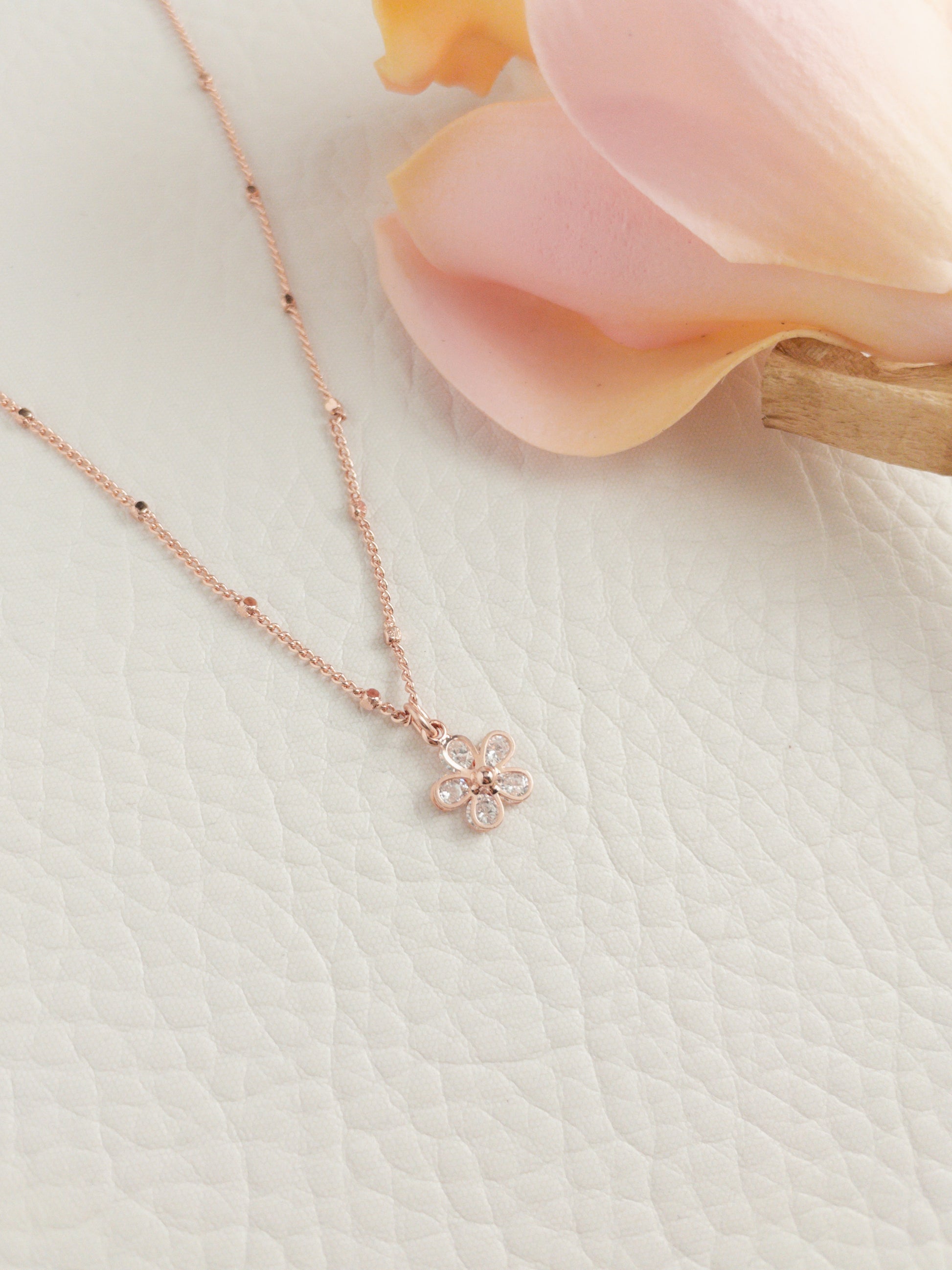 14K Cherry Blossom Necklace - Lovassion