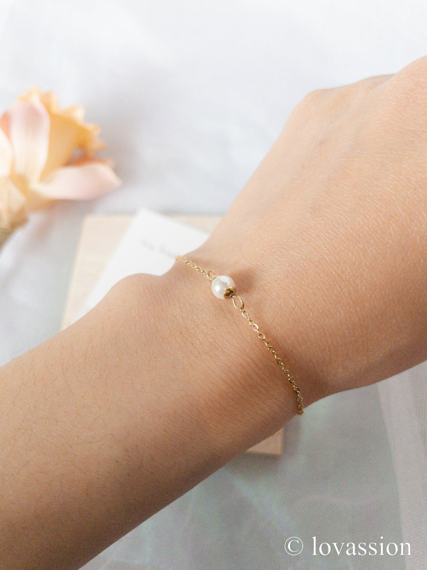 14K Pearl Friendship Bracelet - Lovassion