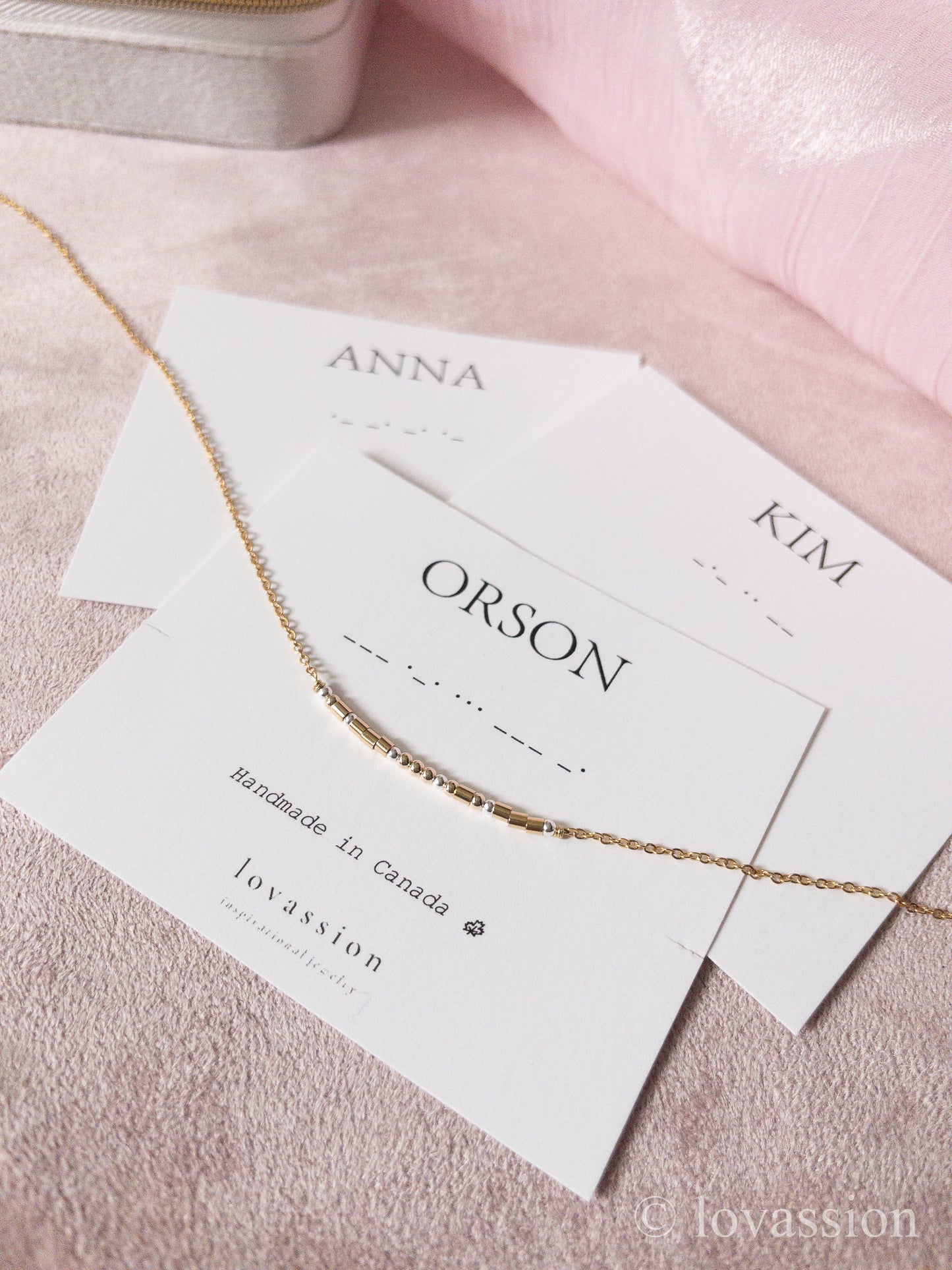 Bracelet en code Morse personnalisé 14K | Bijoux en code Morse