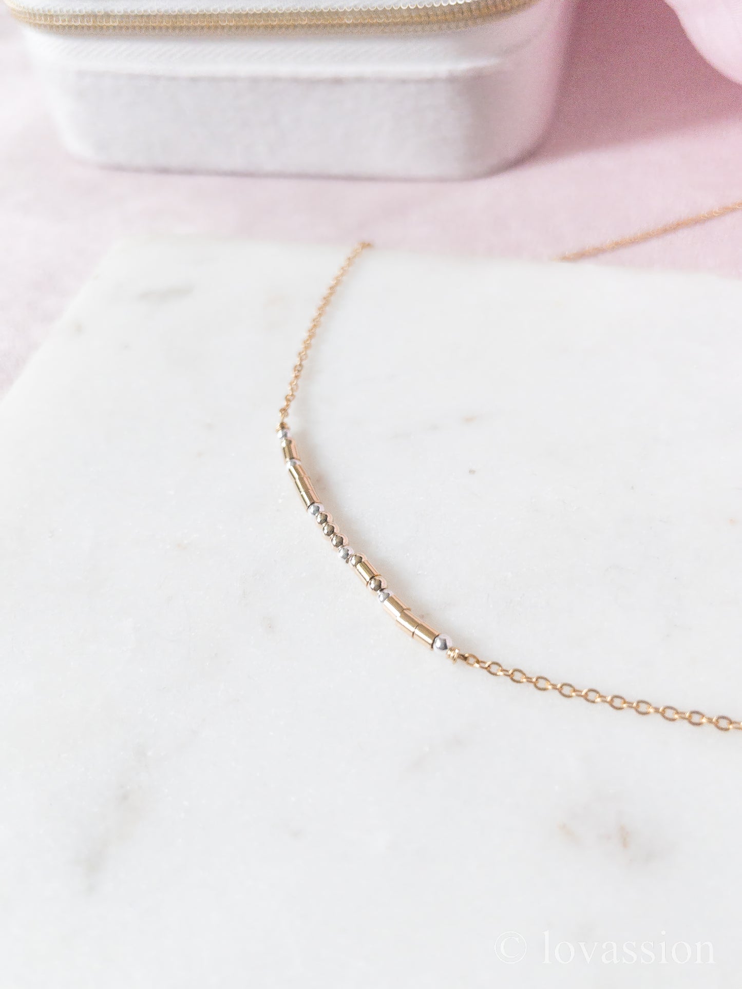 Bracelet en code Morse personnalisé 14K | Bijoux en code Morse