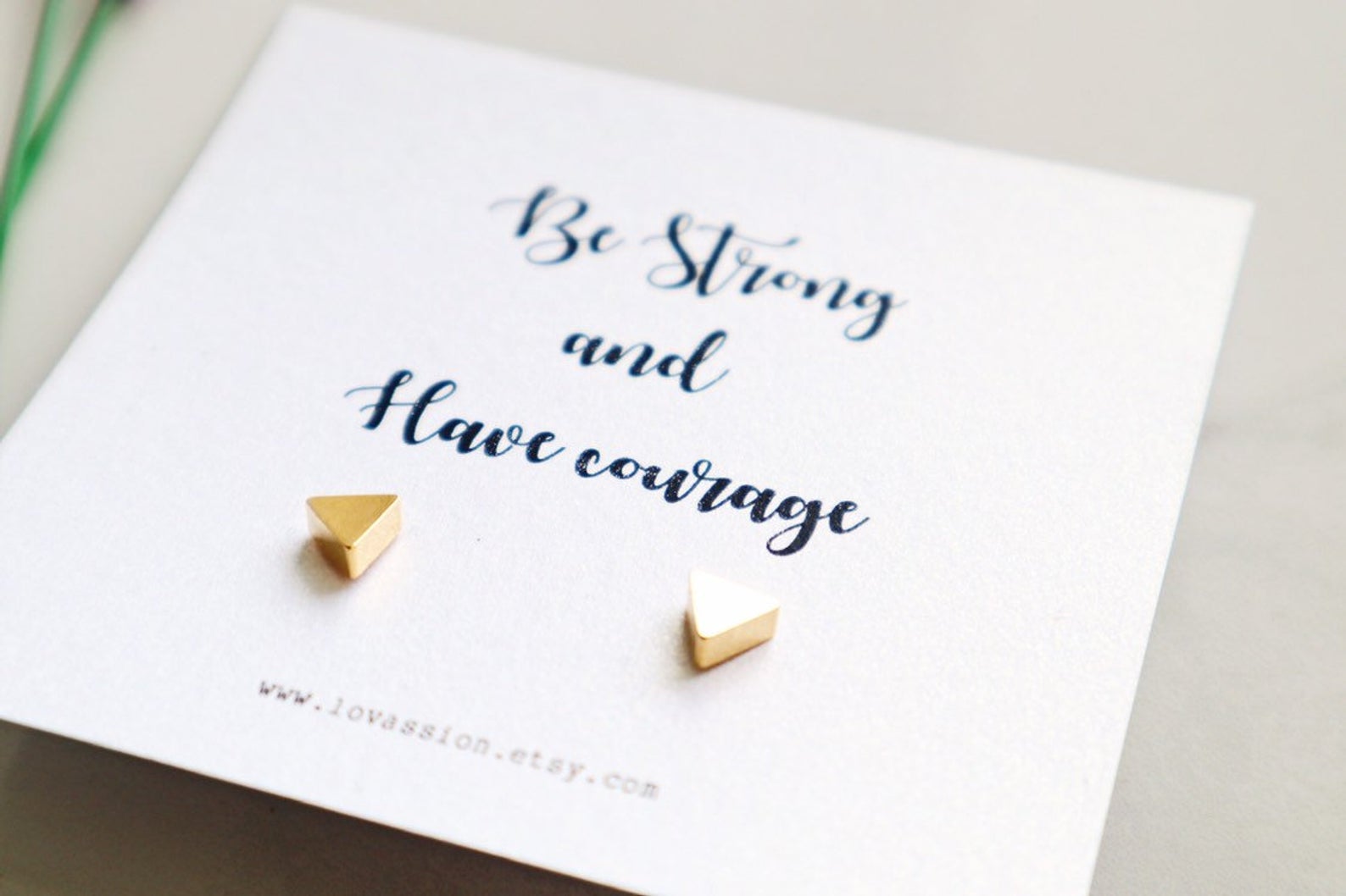 tiny triangle studs