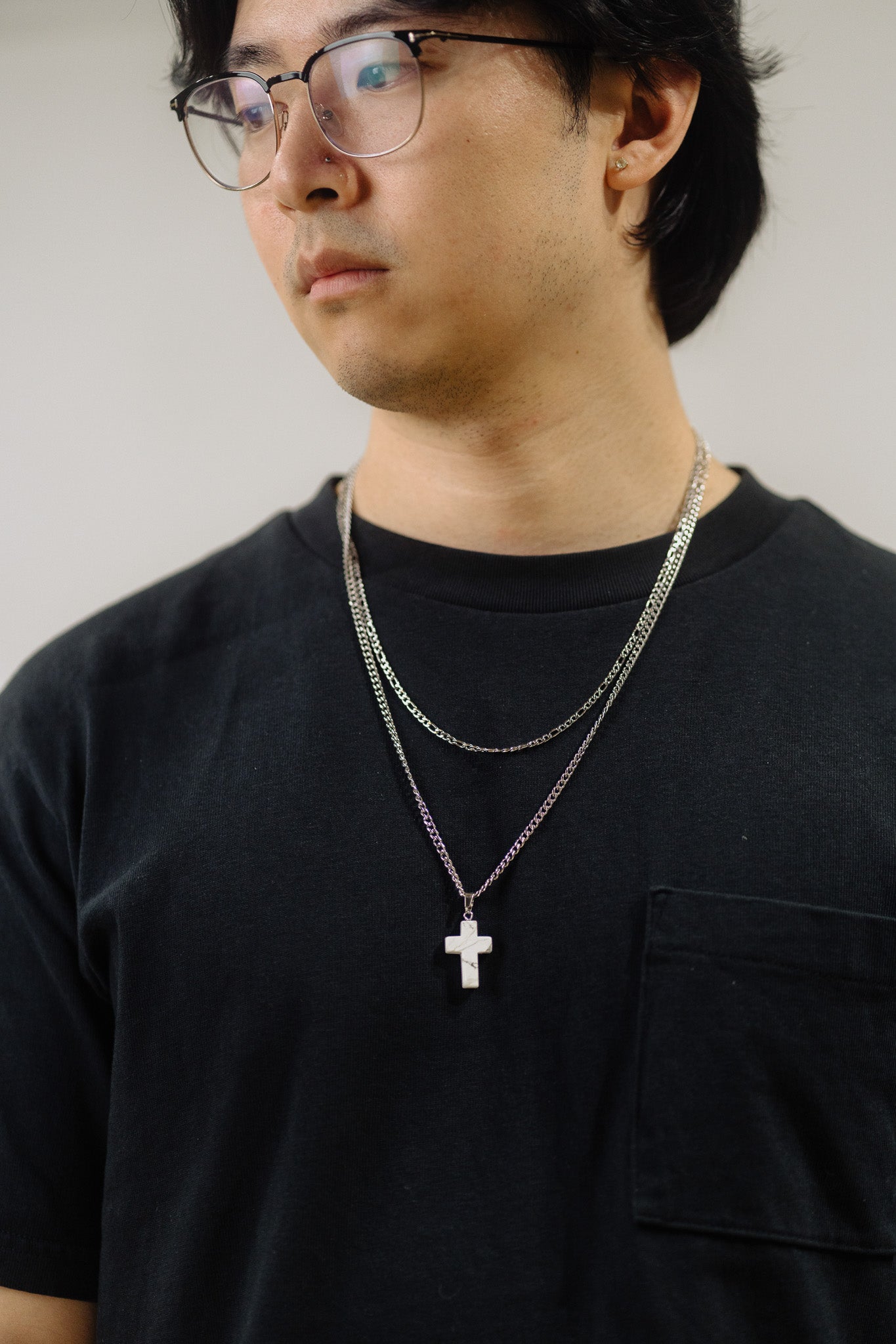 Men's figaro chain necklace