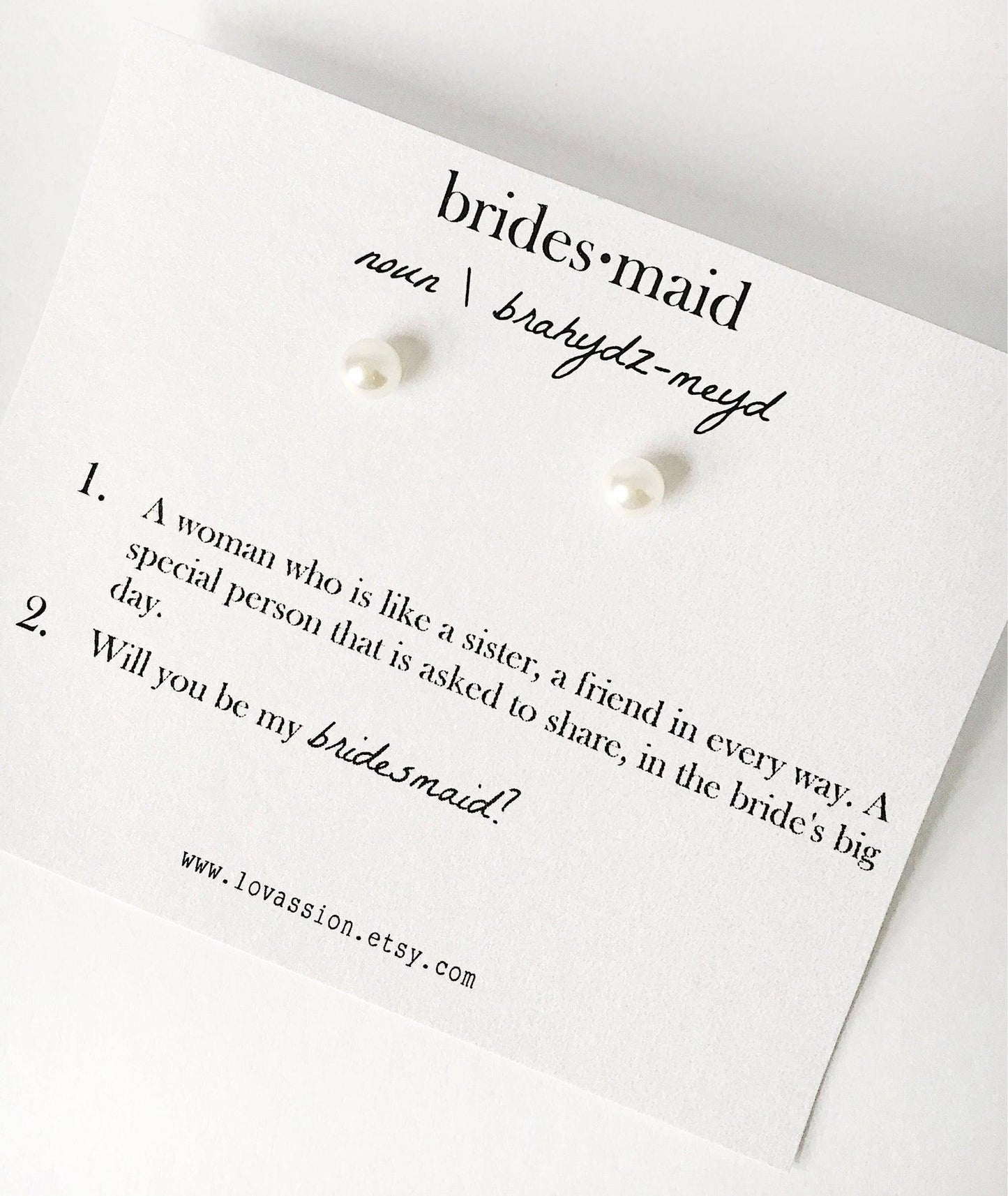 Pearl Studs | 14K Bridesmaid Jewelry - Lovassion