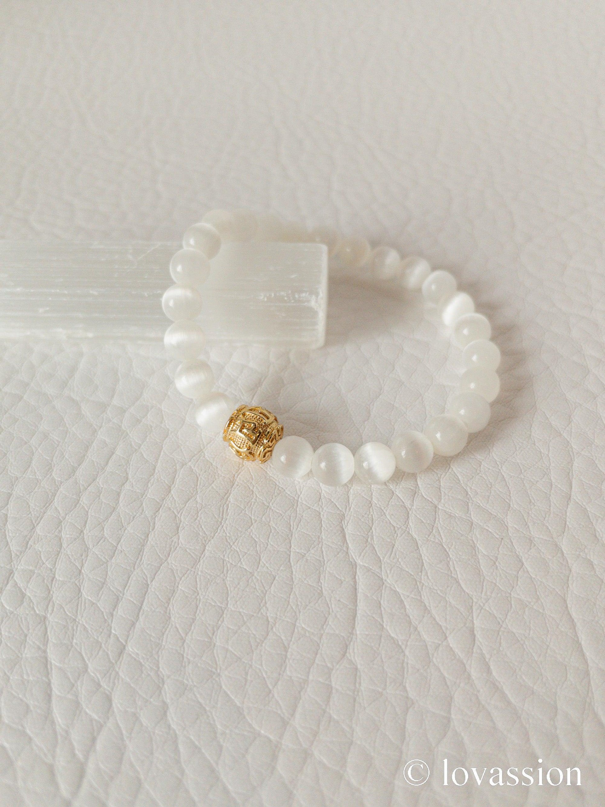 18K Selenite Bracelet 6MM - Lovassion