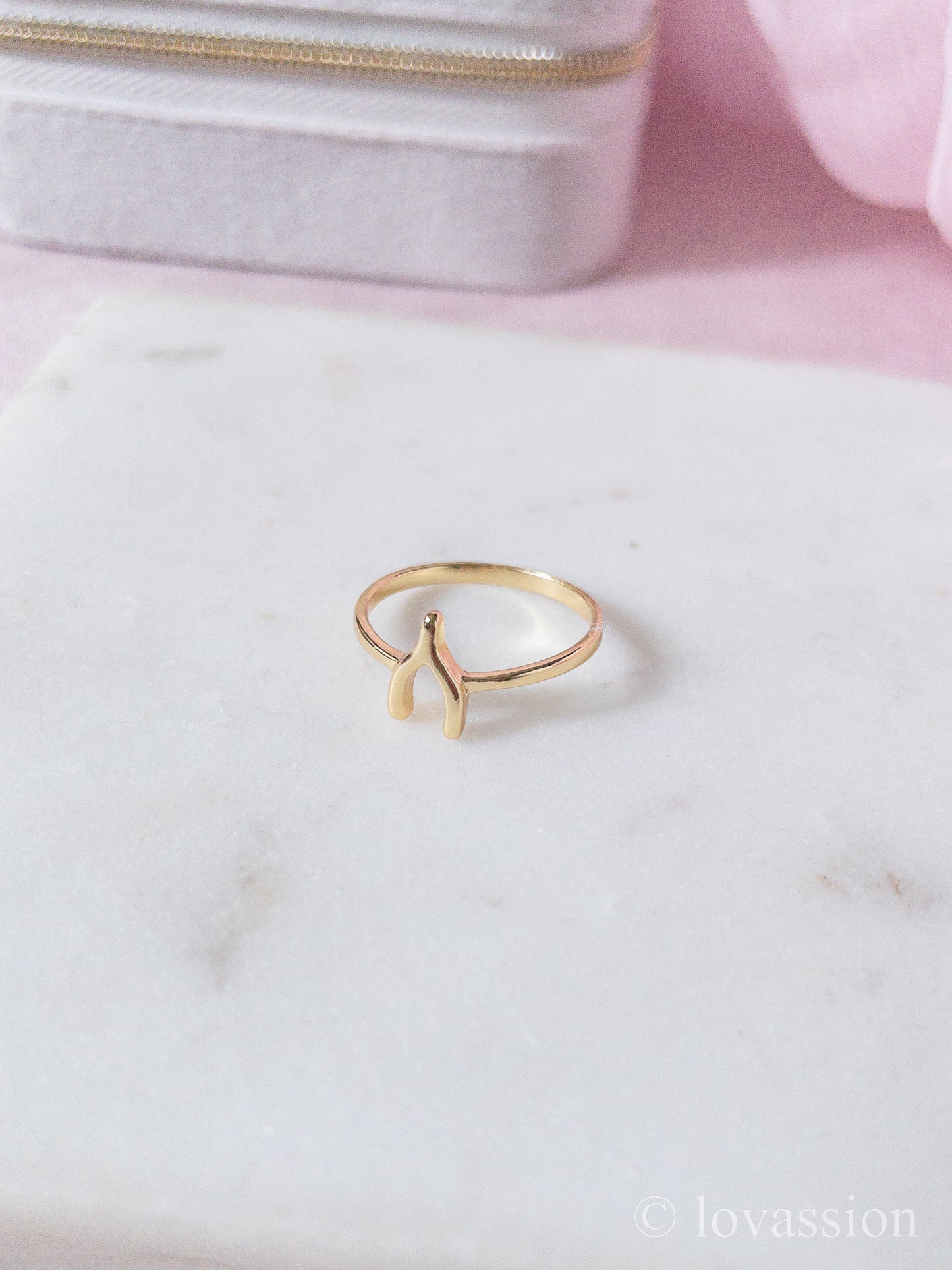 14K Gold Wishbone Ring