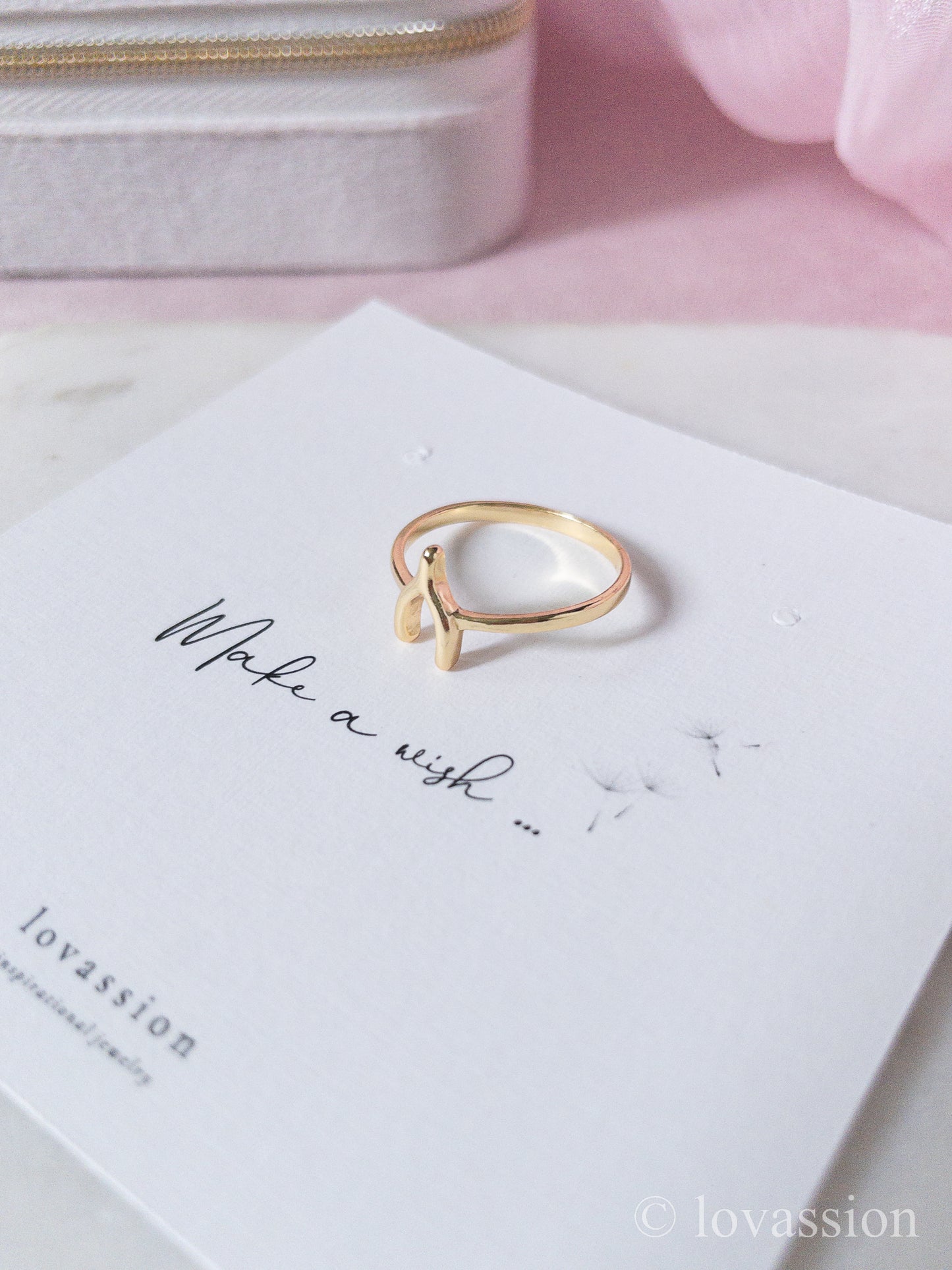 14K Gold Wishbone Ring