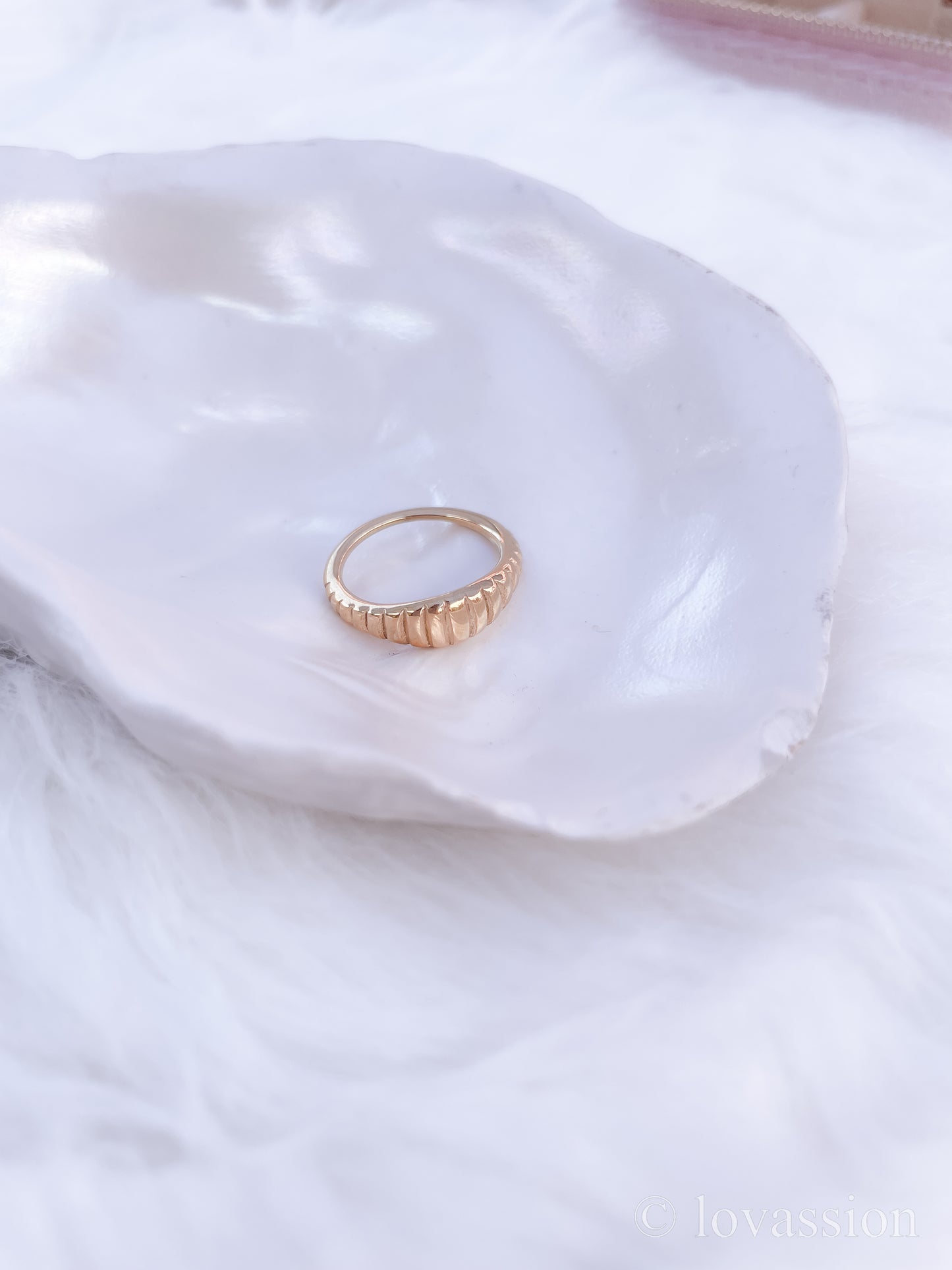Bague d’empilage de cœur 14K | Amour