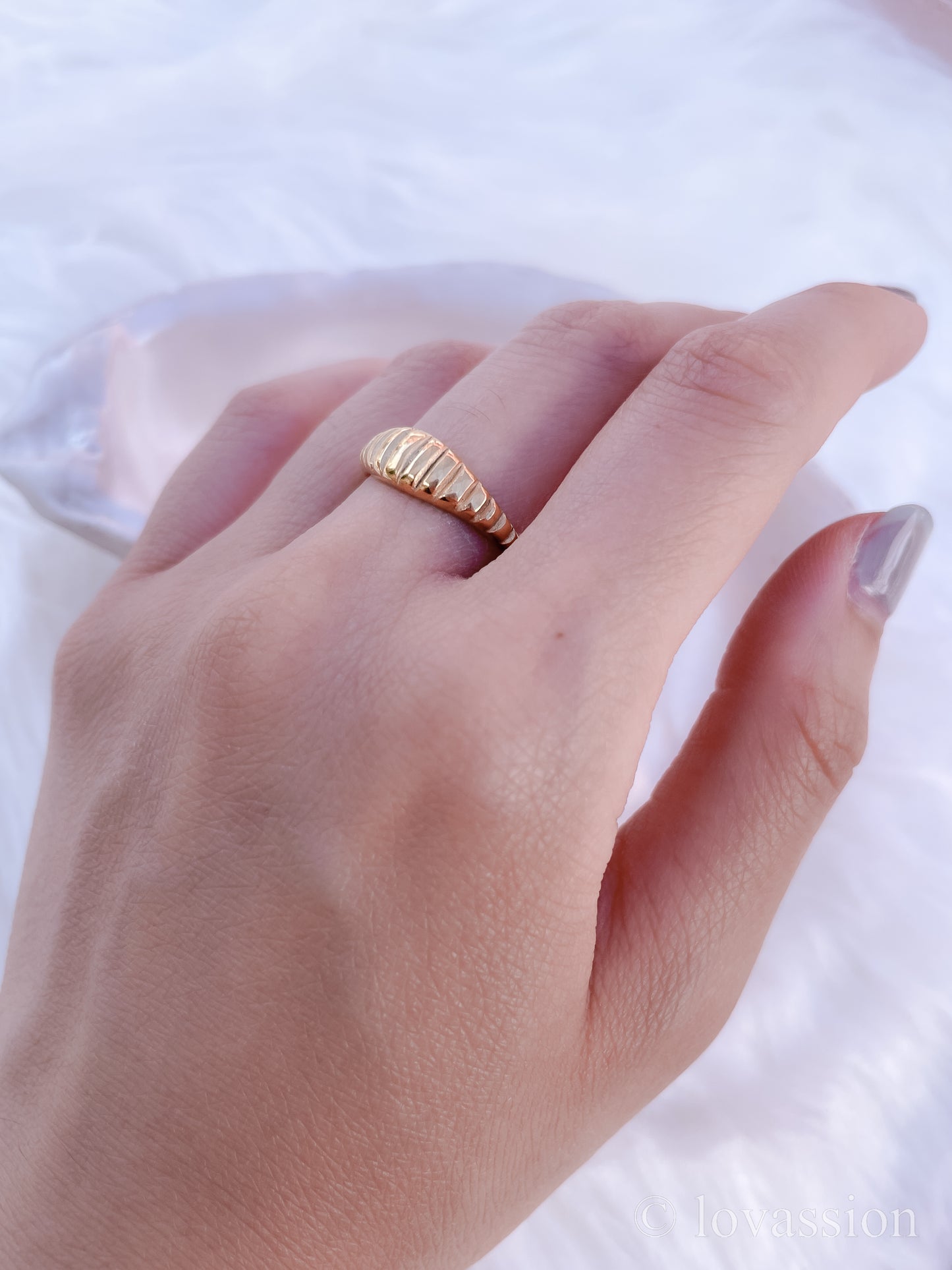 Bague d’empilage de cœur 14K | Amour