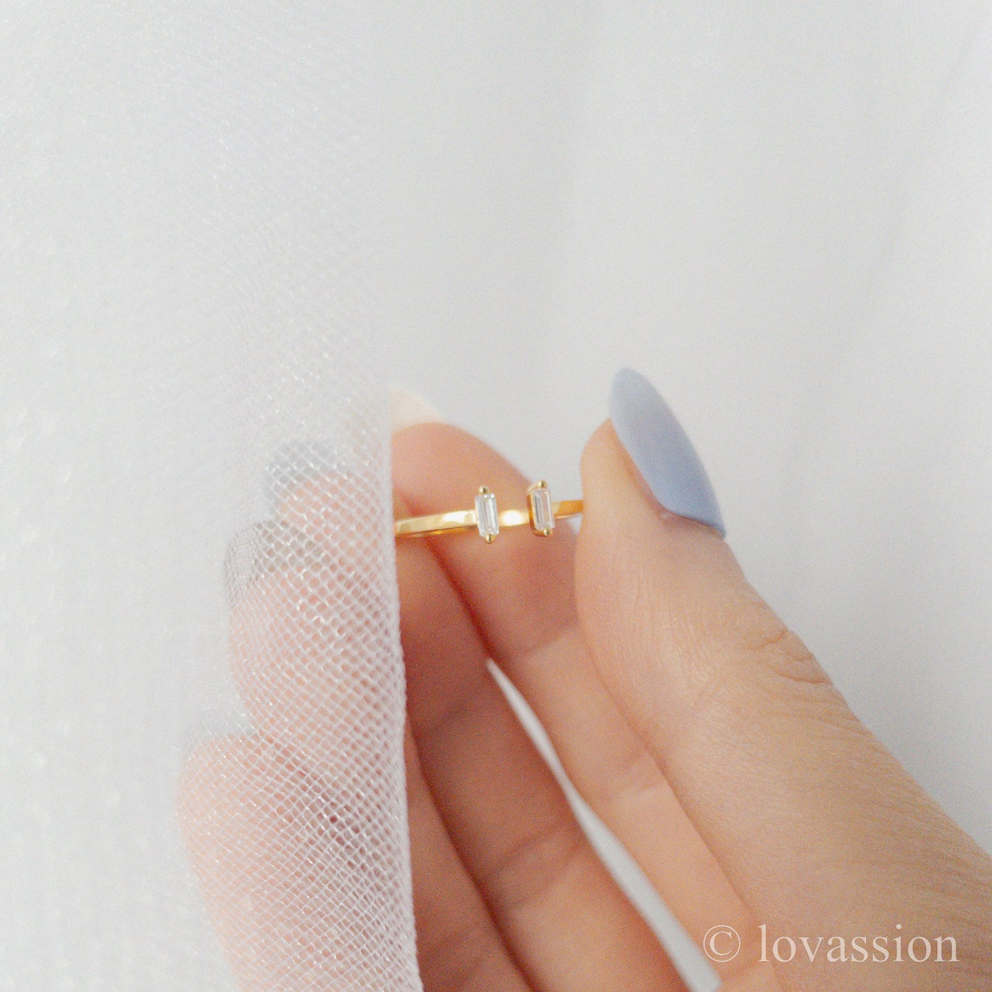 14K Open Cuff Ring | Cubic Zirconia