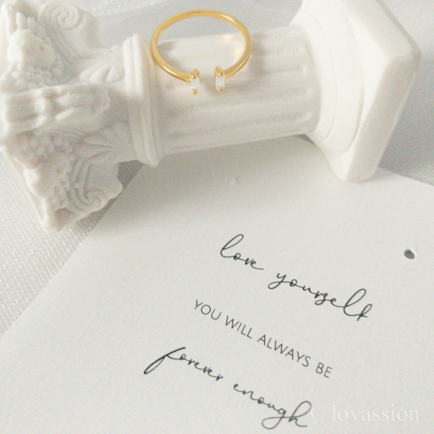 14K Open Cuff Ring | Cubic Zirconia