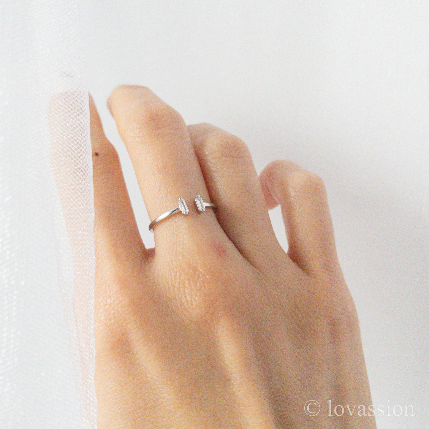 14K Open Cuff Ring | Cubic Zirconia