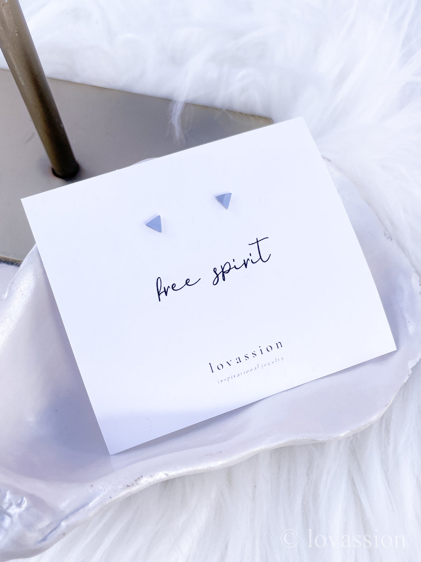 Tiny Triangle Studs | Silver