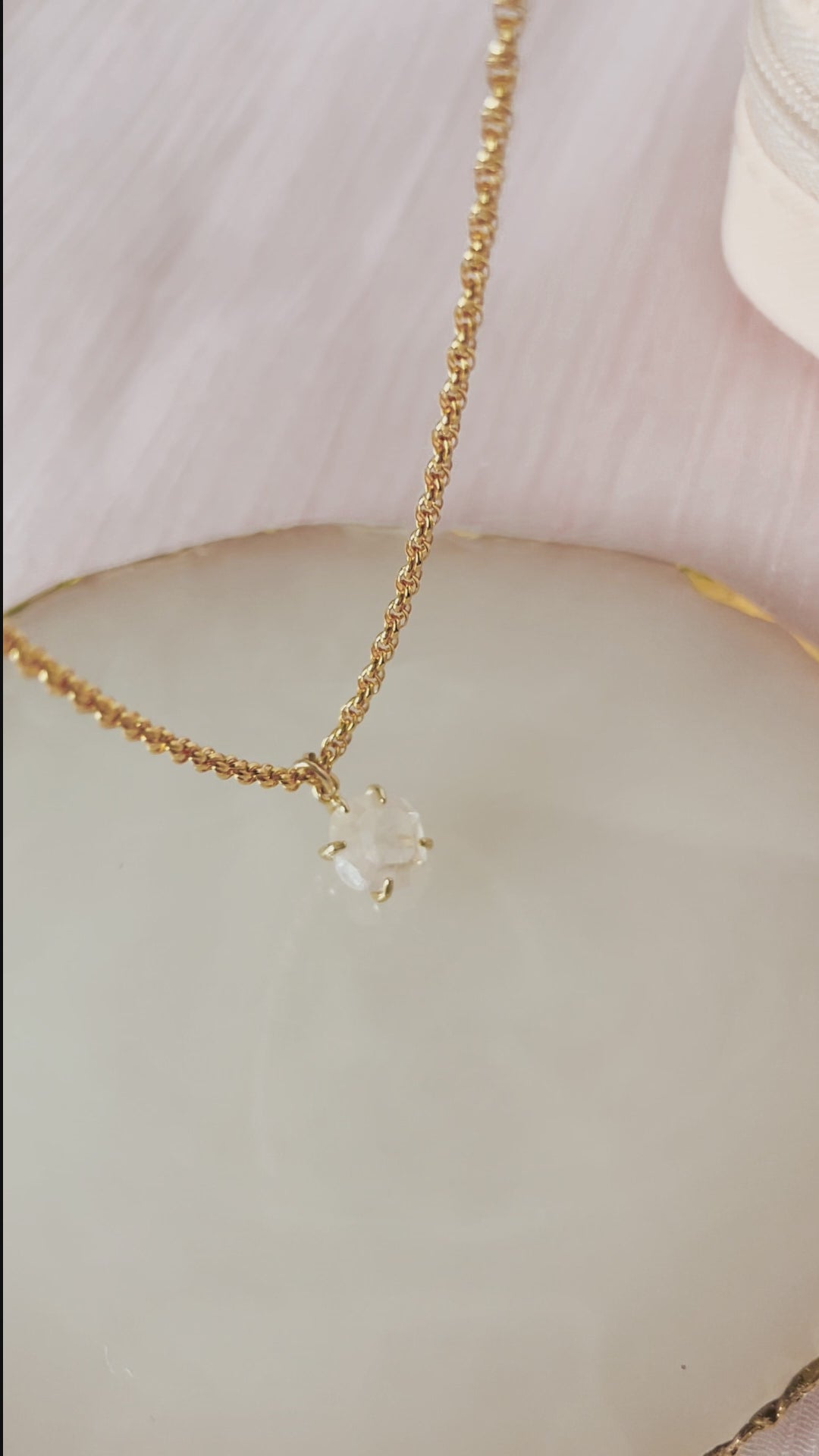 14k Gold Rose Quartz Necklace - Satori Jewelry