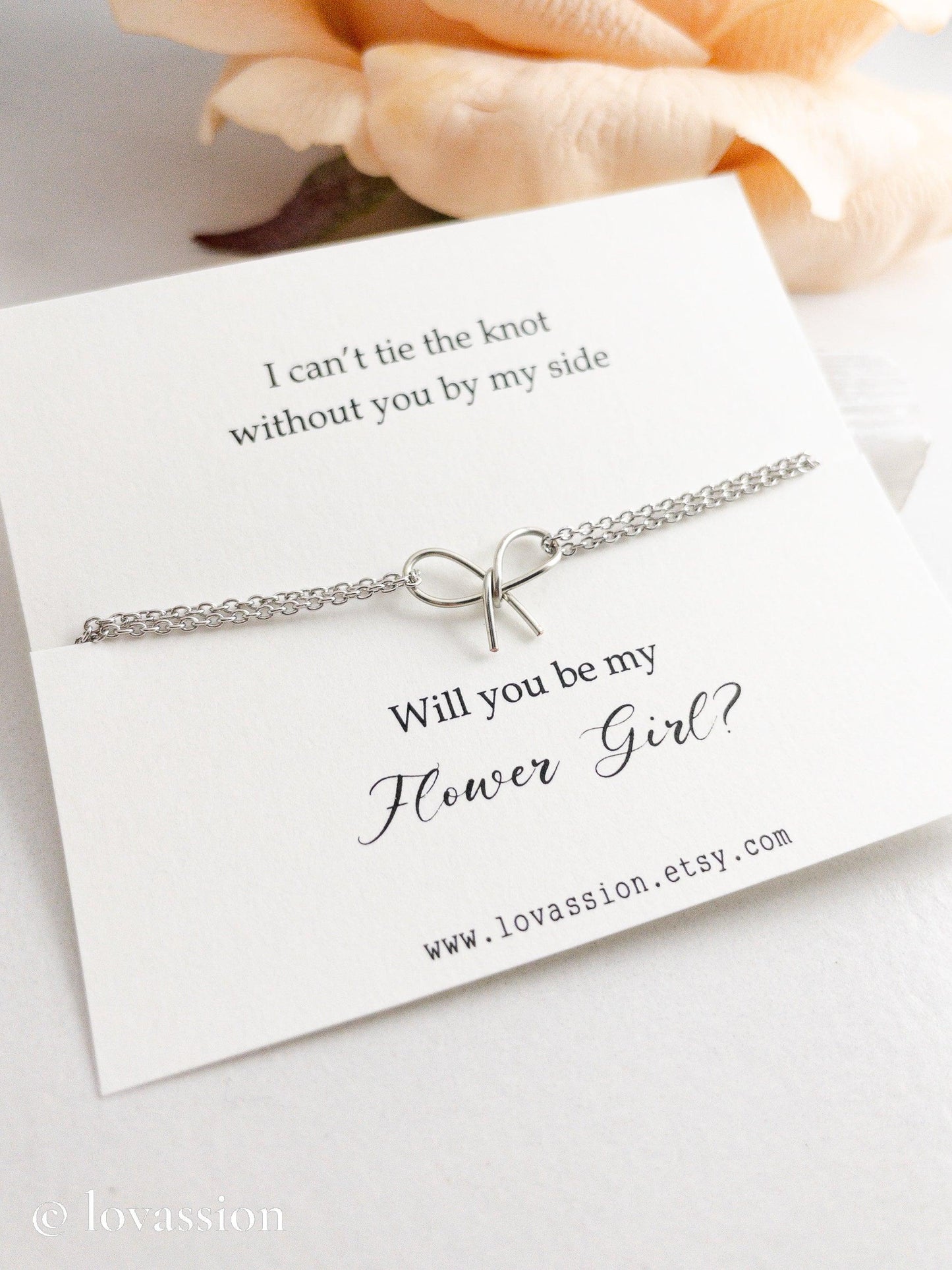 Tie the Knot Bow Bracelet | 14K Bridesmaid Jewelry - Lovassion