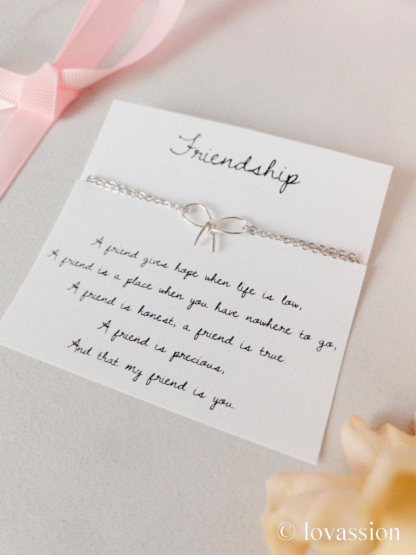 14K Bow Friendship Bracelet - Lovassion