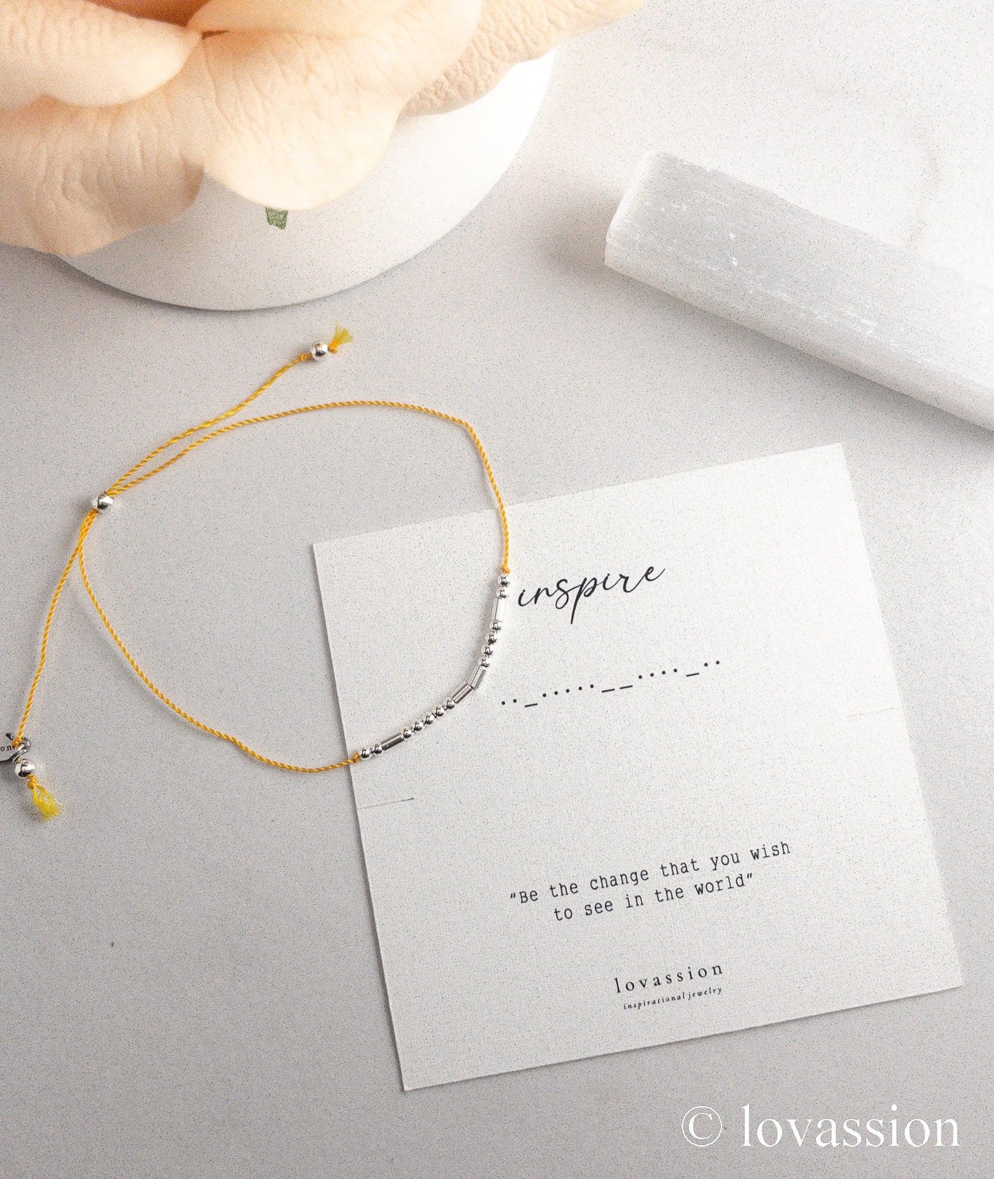 14K Inspire Bracelet | Morse Code Jewelry - Lovassion