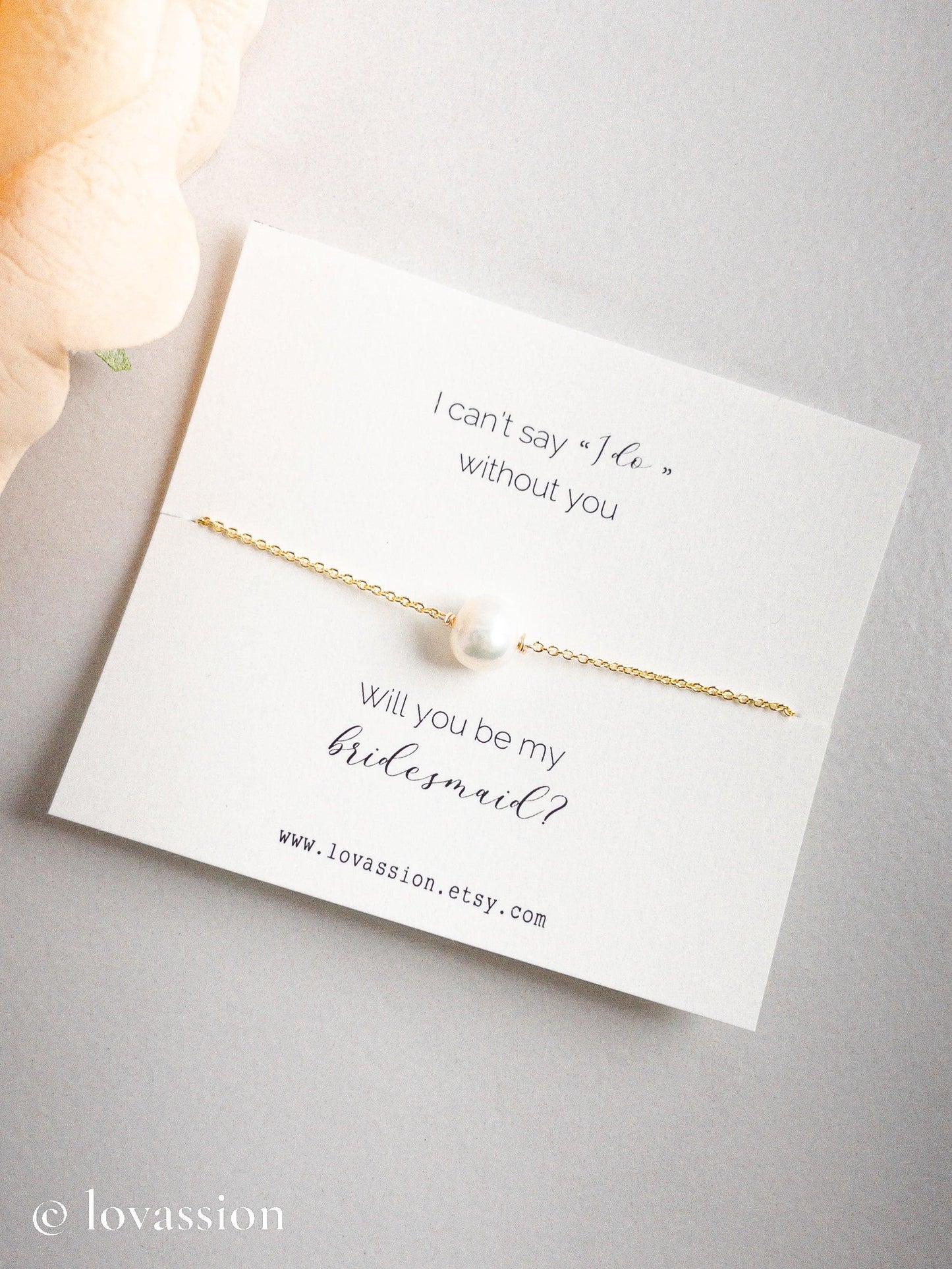 Pearl Necklace | 14K Bridesmaid Jewelry - Lovassion